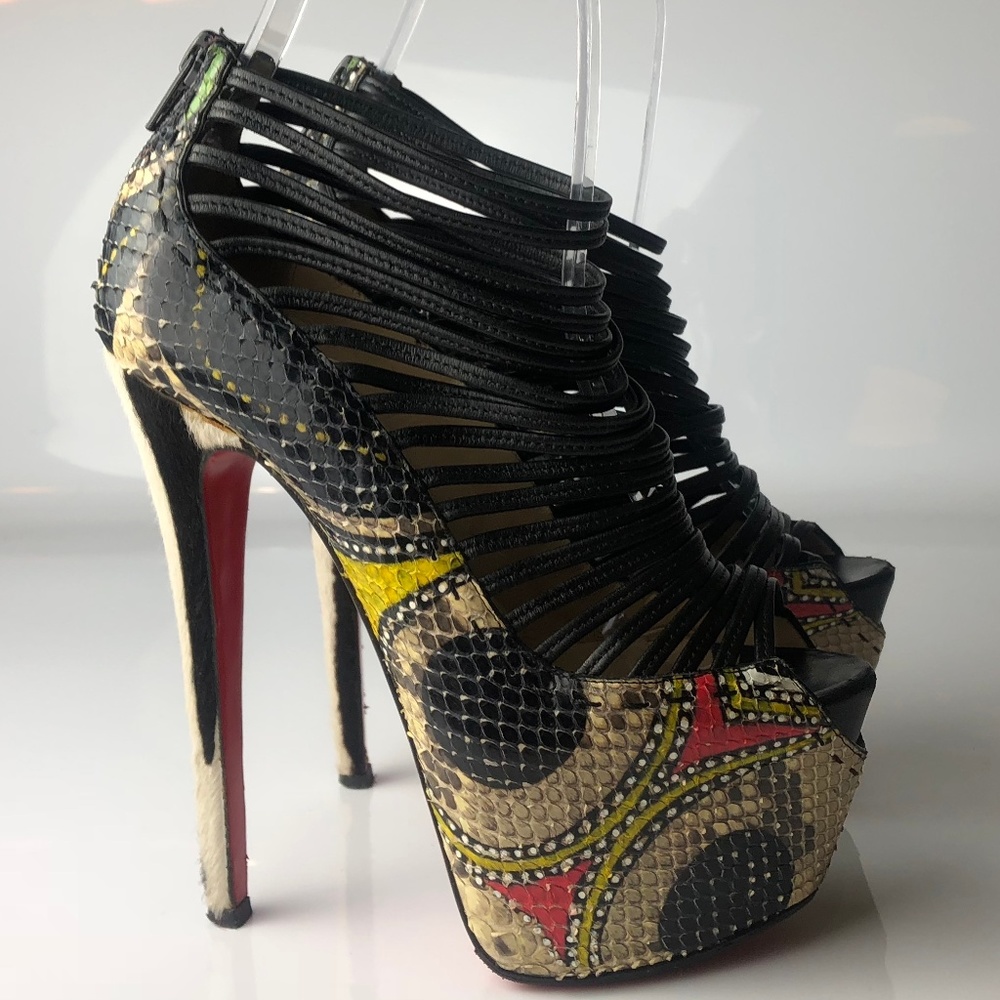 Christian Louboutin Zoulou 160 Python Heels 35.5